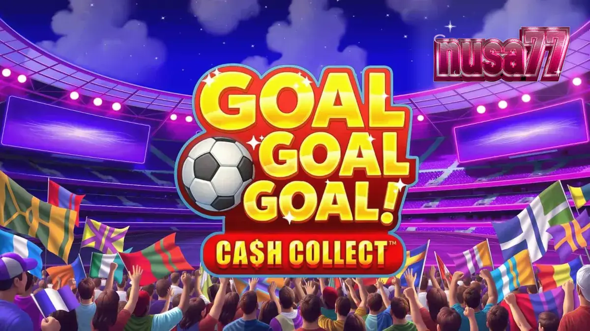 Tampilan visual slot Goal Goal Goal: Cash Collect dengan tema stadion sepak bola